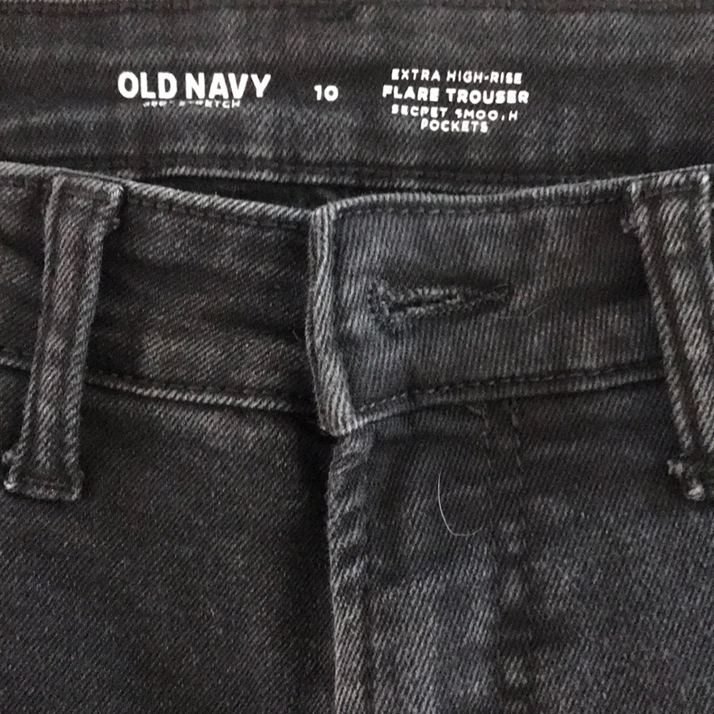 Old Navy Black Extra High-Rise Flare Trousers